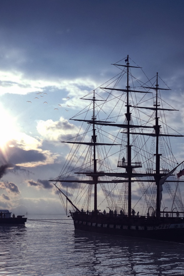 Трехмачтовый парусник