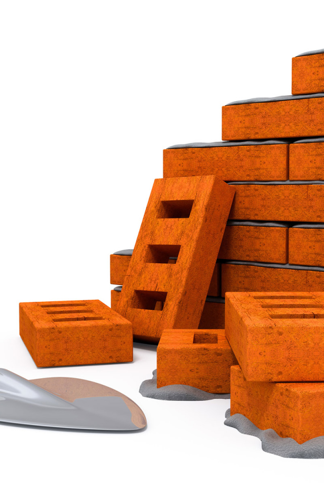 Кирпичи цемент стена