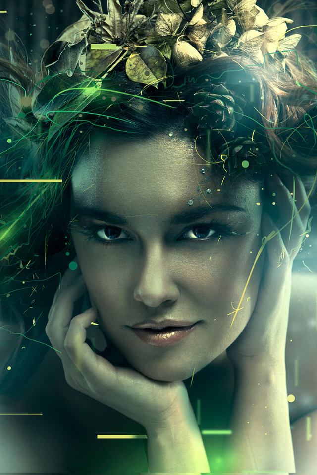 Девушка с венком в волосах