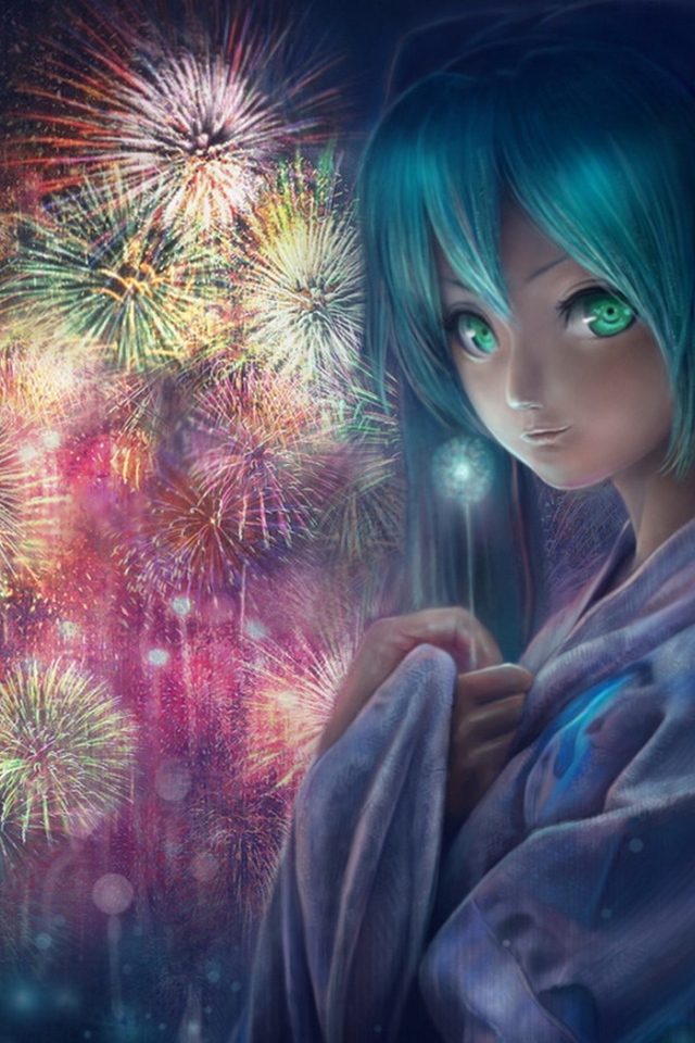 Девочка и фейерверк