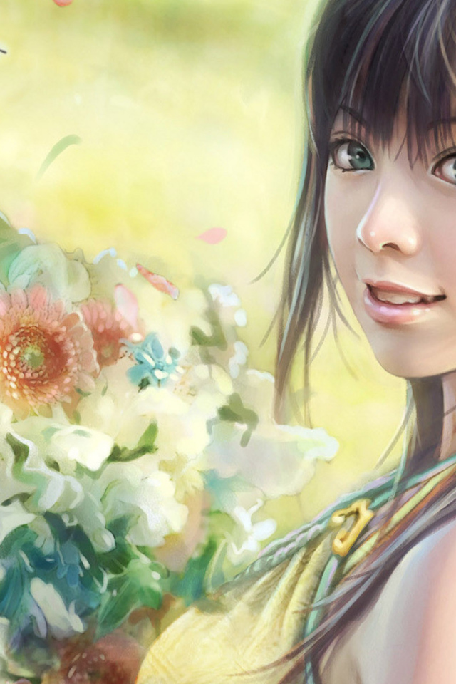 C букетом цветов