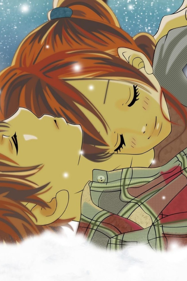 Влюбленные на снегу