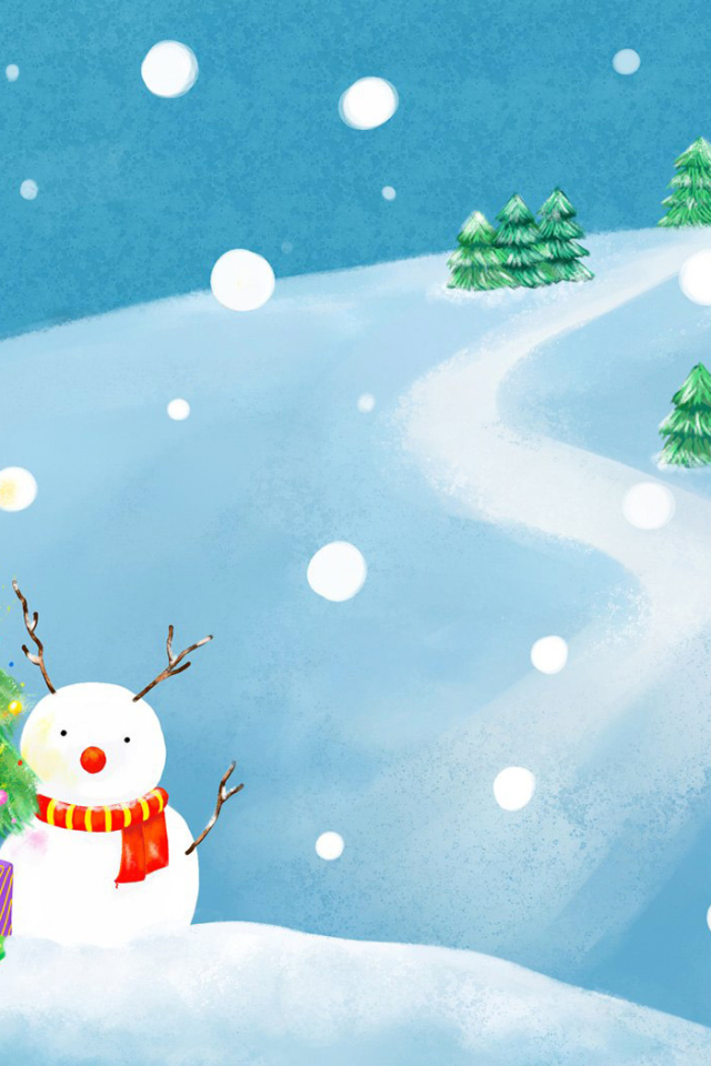 Снеговик под елочкой