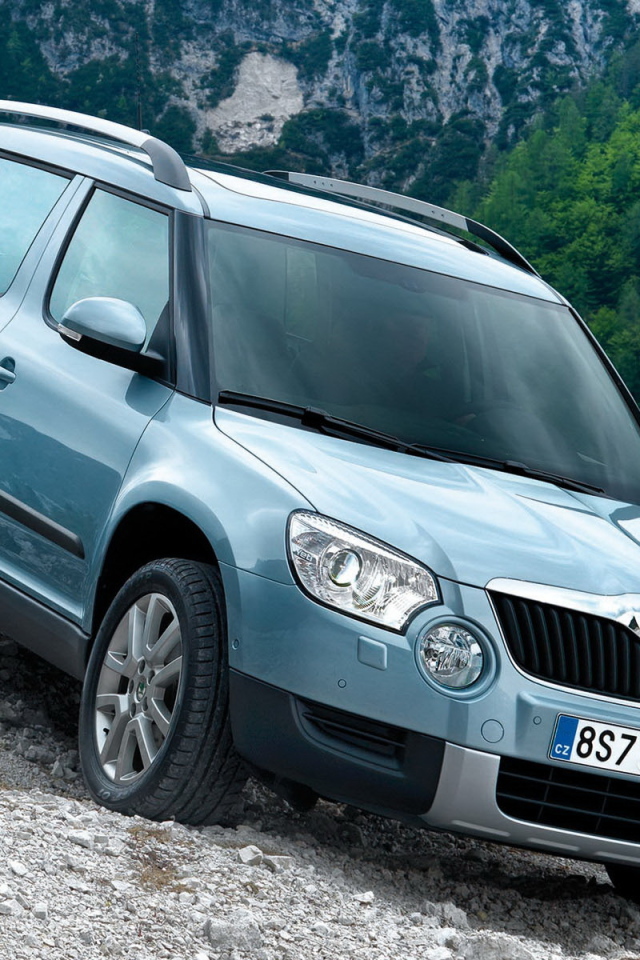 Шкода Йети вниз по склону