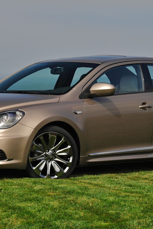 Сузуки Кизаши на газоне среди зелени