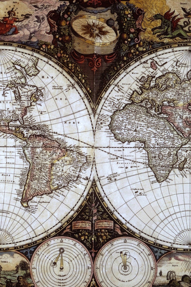 Старинная карта мира