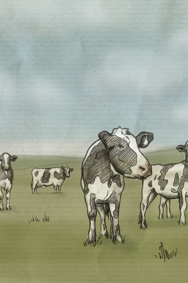 рисованные коровы