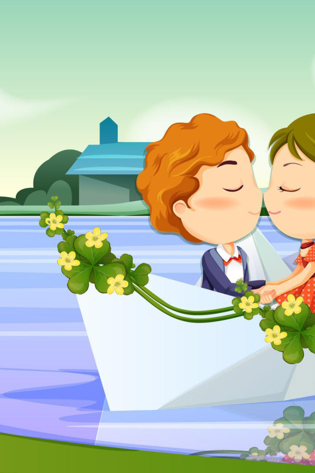 Влюбленные на лодочке