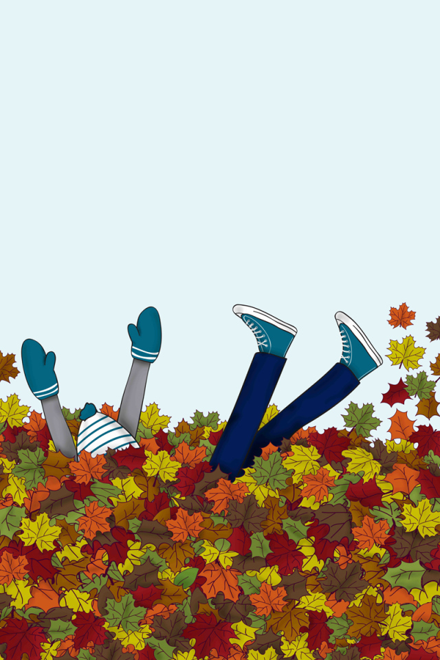 Заваленный опавшими листьями