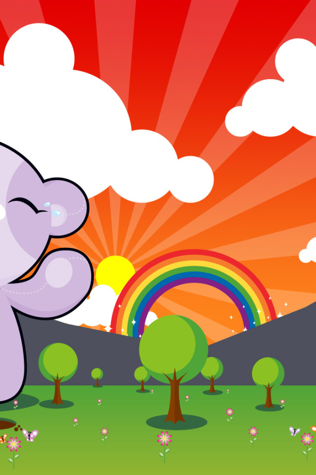 Радуга медведь деревья горы