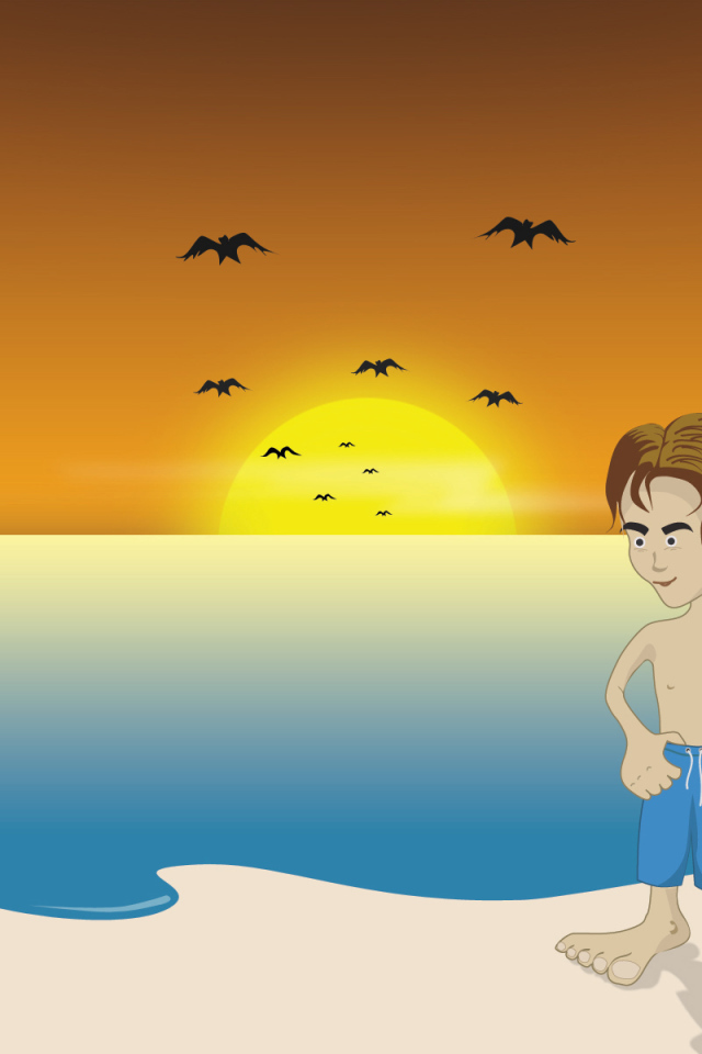 Серфер на пляже