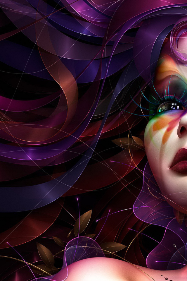 Девушка в разных цветах