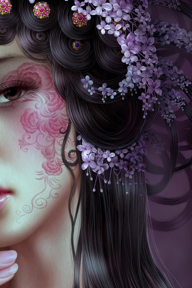 Девушка с узором на лице