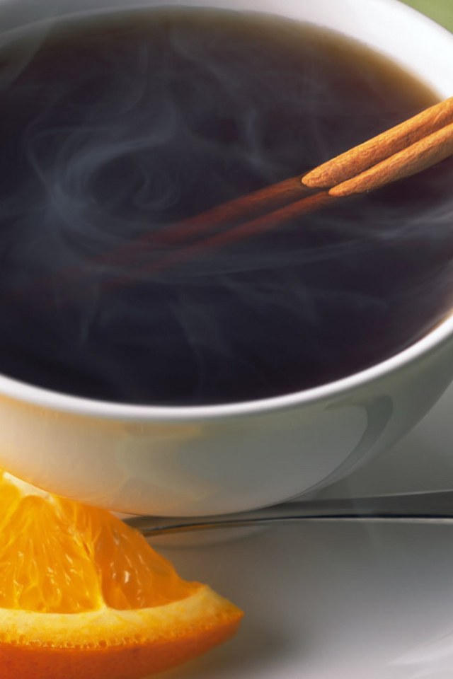 Чай с кусочком апельсина