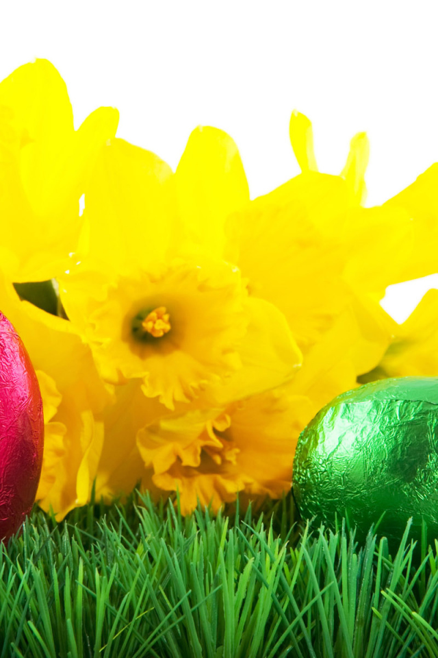 Пасхальные яйца на траве