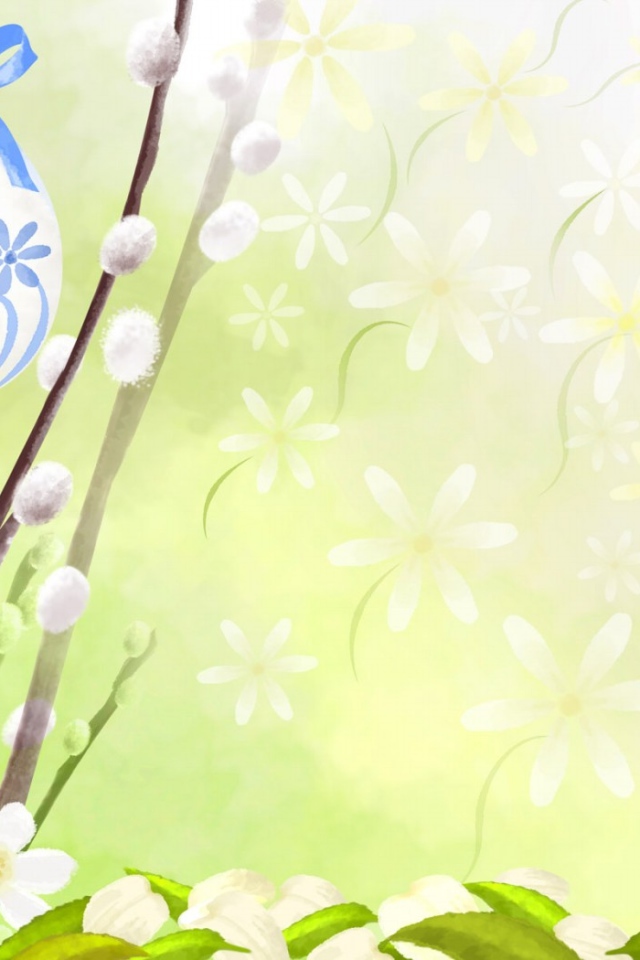 Верба и крашеные яйца