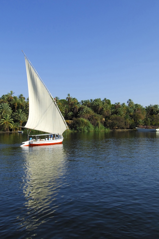 Sailboats on the Nile, Egypt