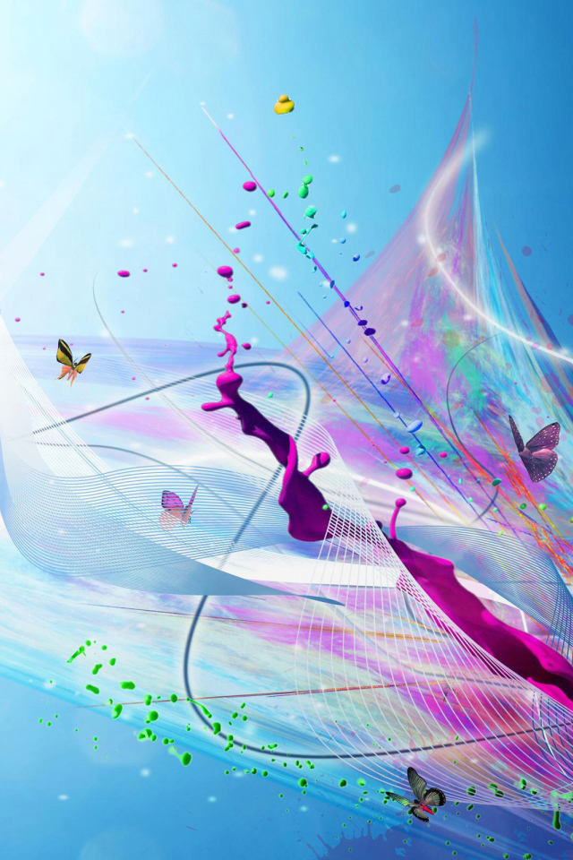 Абстрактный узор и бабочки