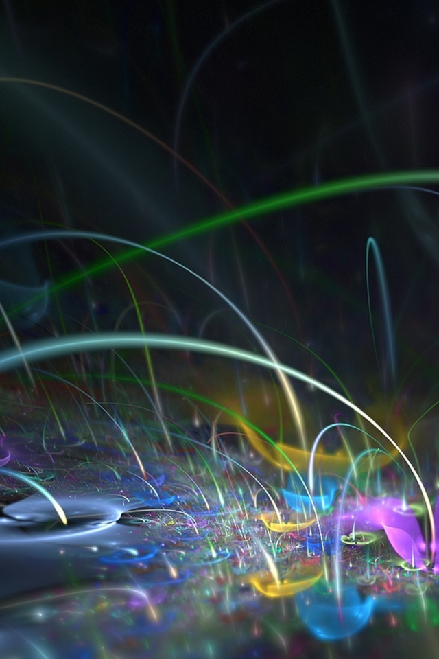 Разноцветные цветы и линии