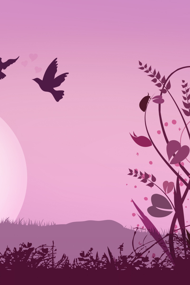 Цветы и голуби