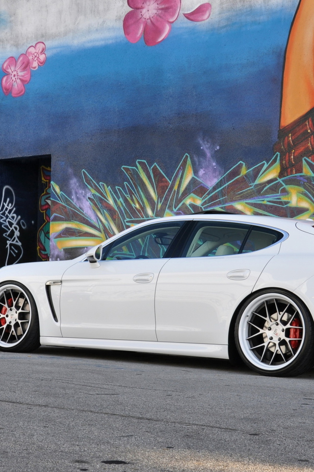 white Porsche Panamera