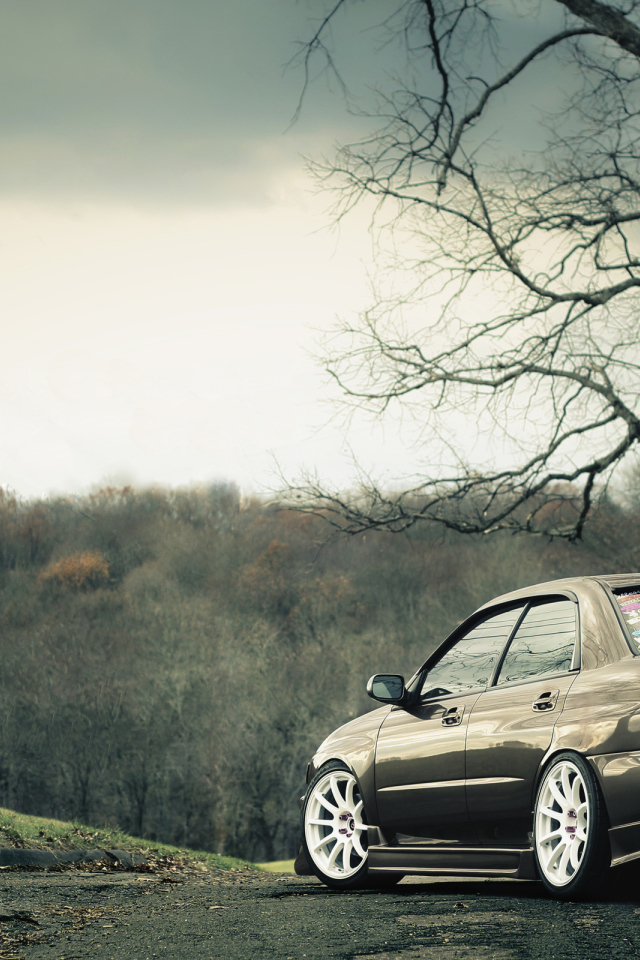 Subaru, серый металлик