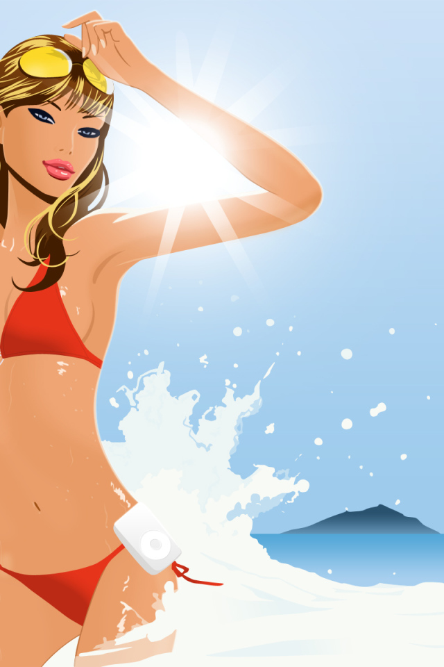 Девушка в море