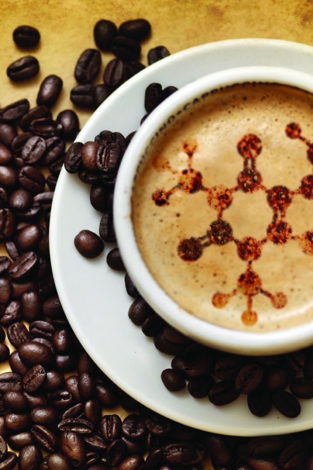 Зерна кофе и чашка