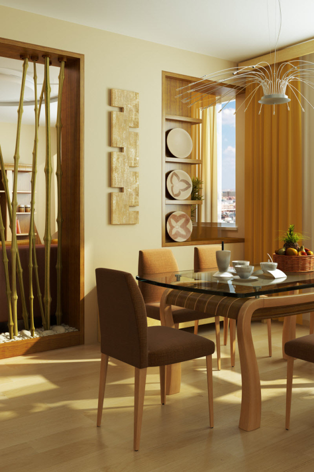 Столовая с бамбуком