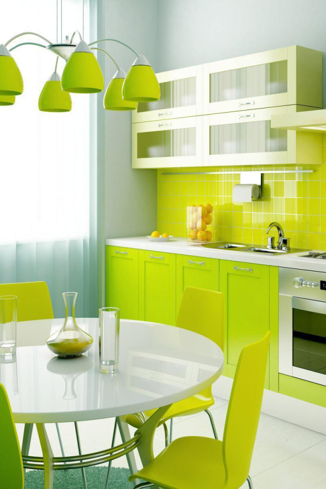Кухня в зеленом цвете