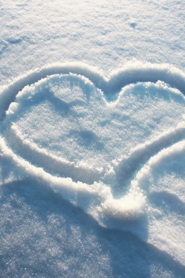 Heart on snow