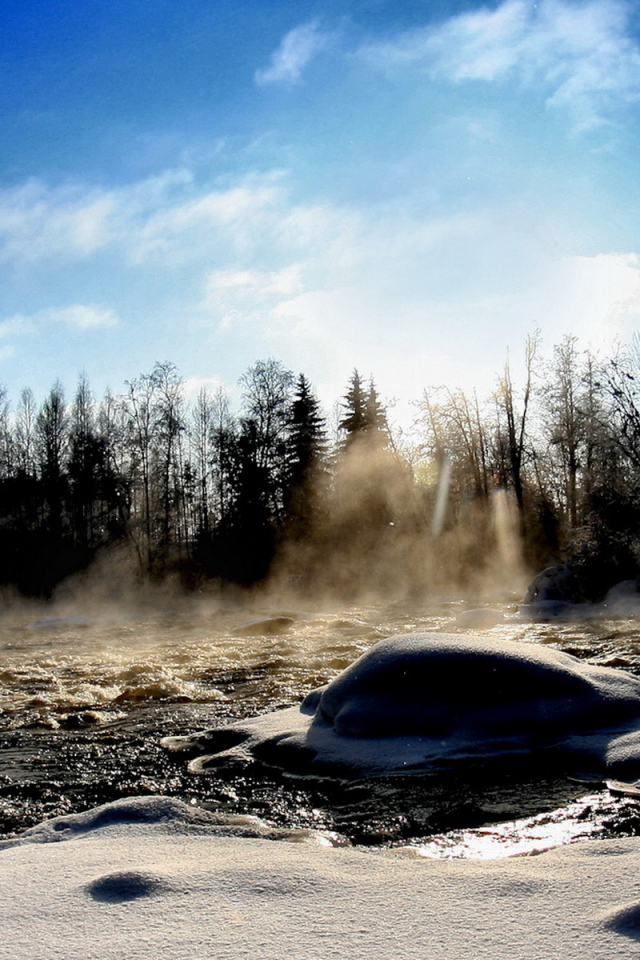 Речка зимой