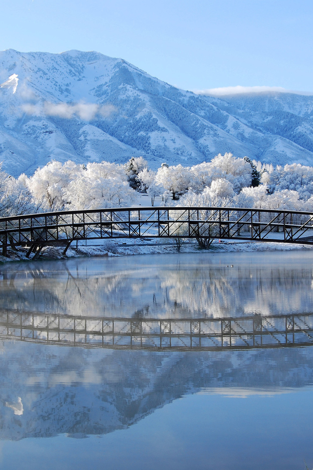Мост над зимней рекой