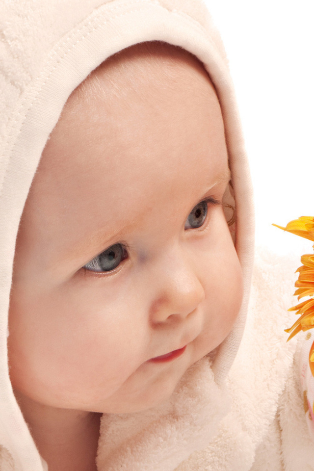 Baby and flower