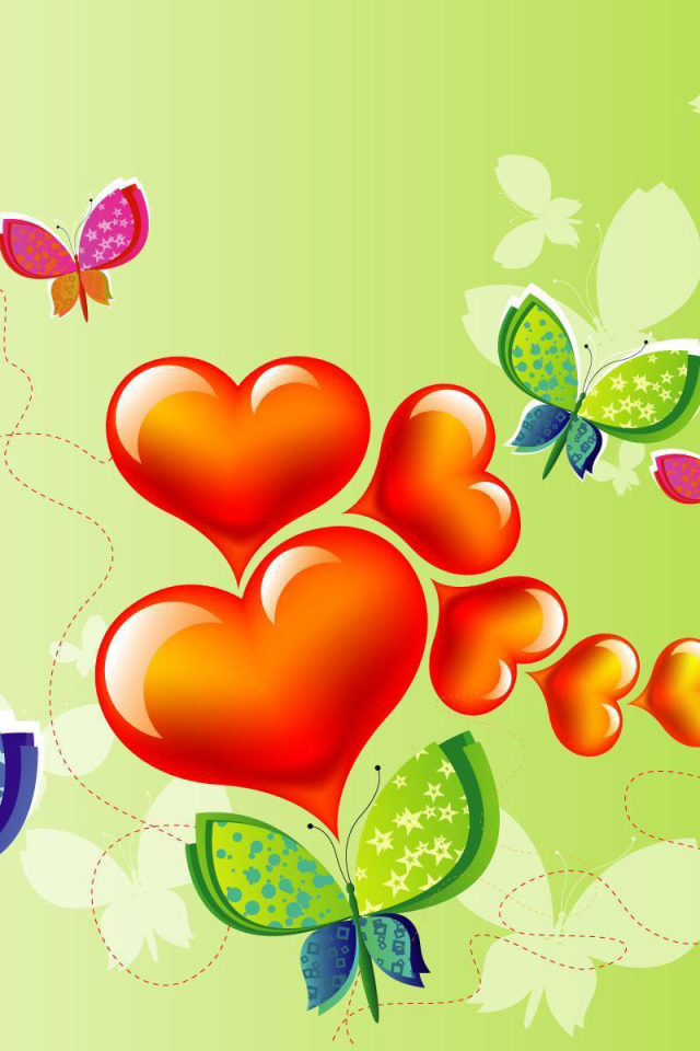 Бабочки и сердечки