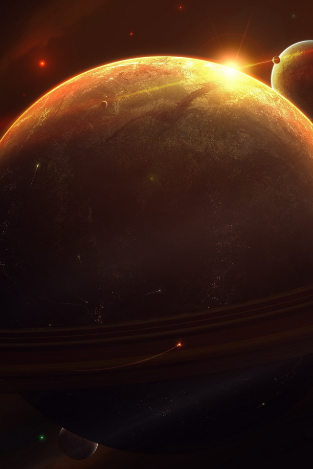 Гигантская планета с кольцами