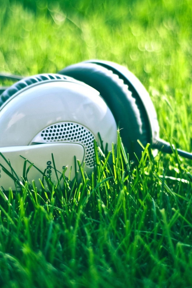 Наушники на траве