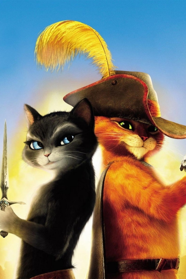 Кот в сапогах и кошка