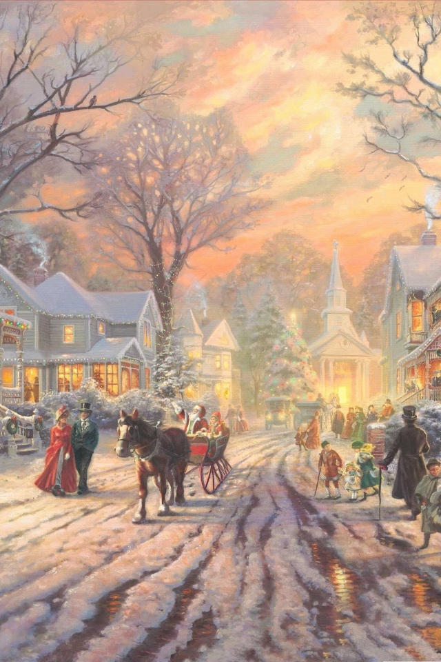 Празднование Рождества в городе