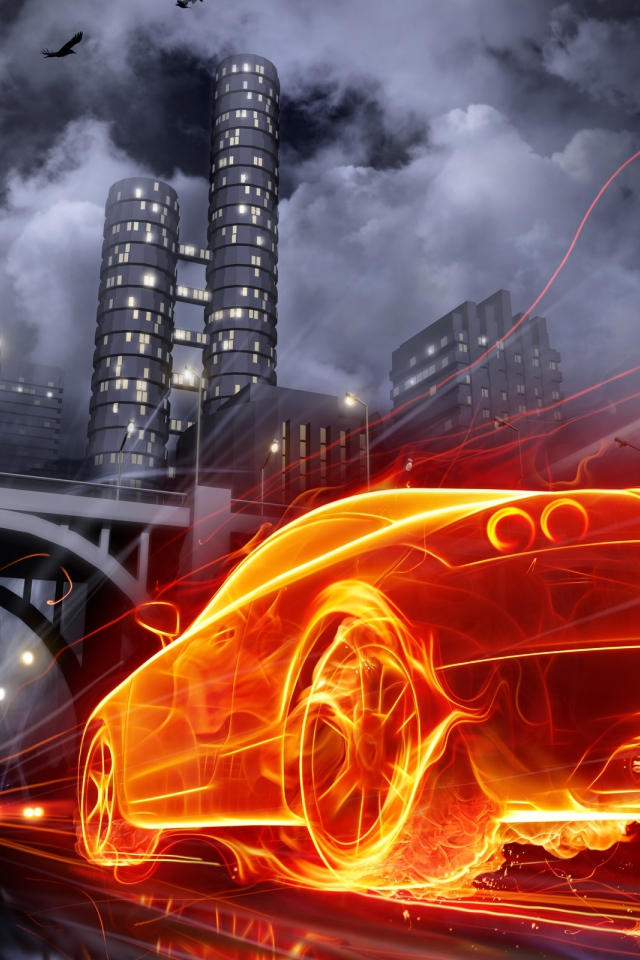 Машина в огне