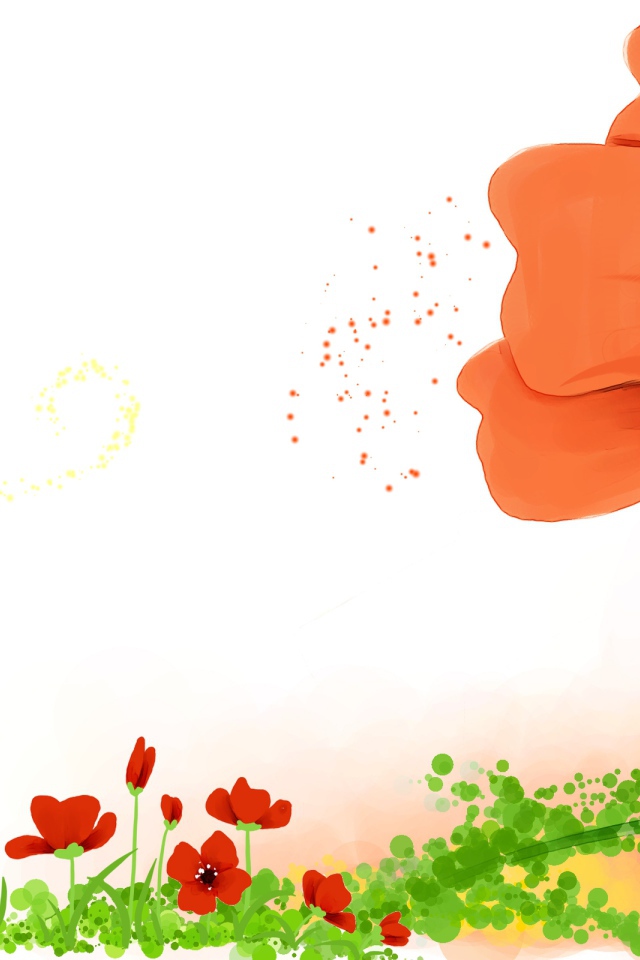 Девочка с красными цветами