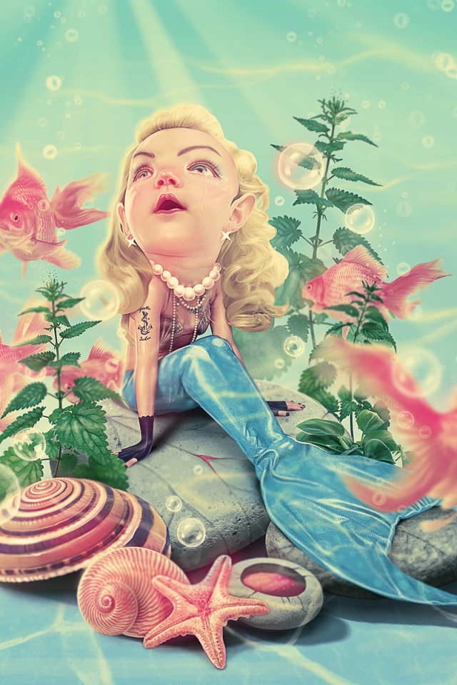 Русалочка на дне