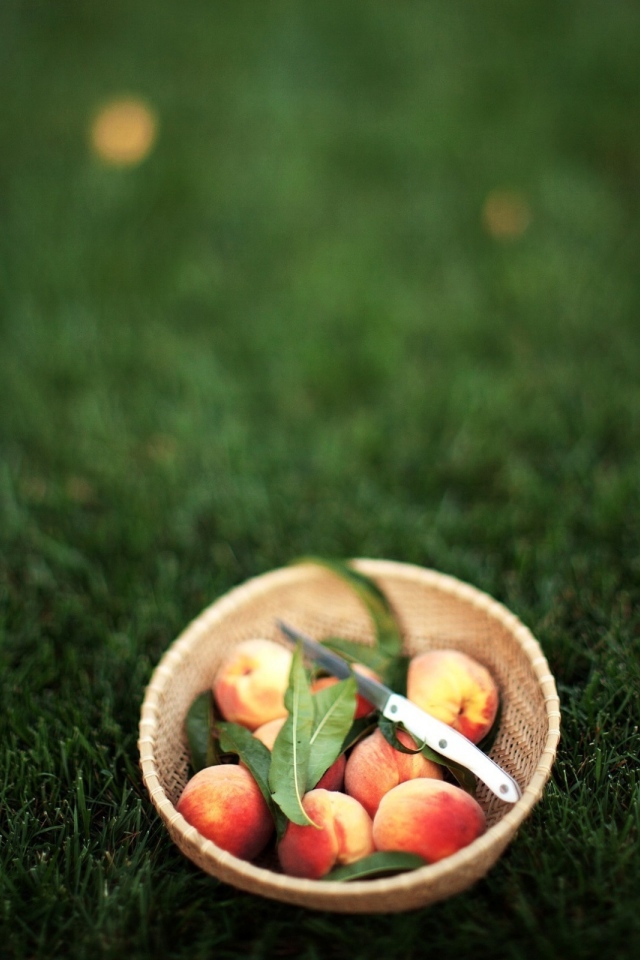 Персики в миске