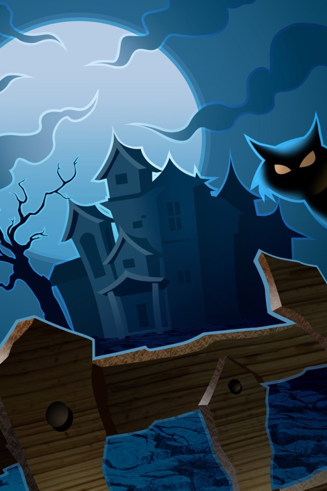 Черный кот на хэллоуин