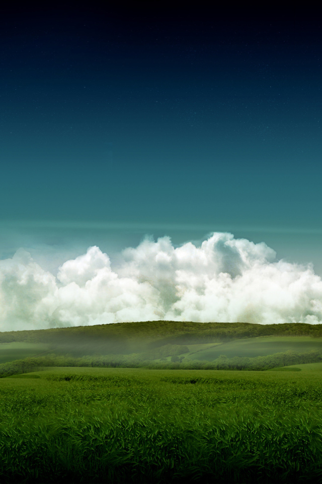 Облака над лугом