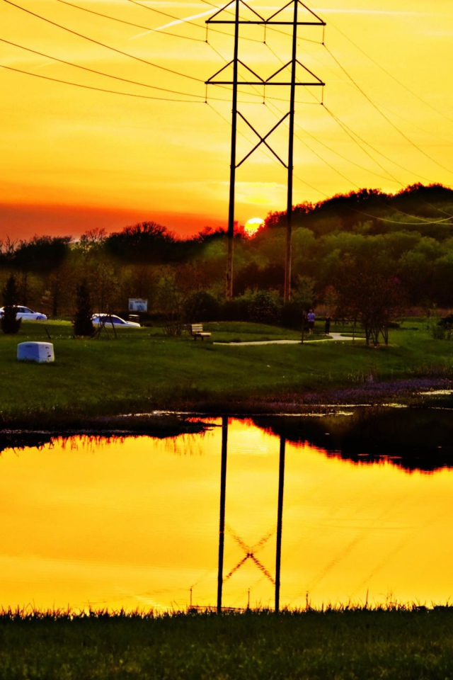 Закат в городе