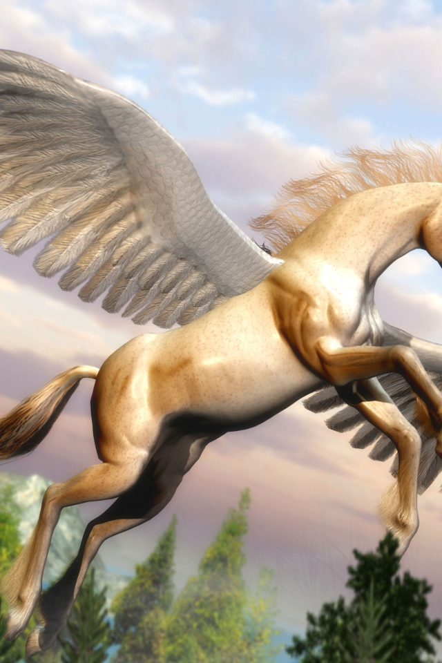 Лошадь с рогом и крыльями