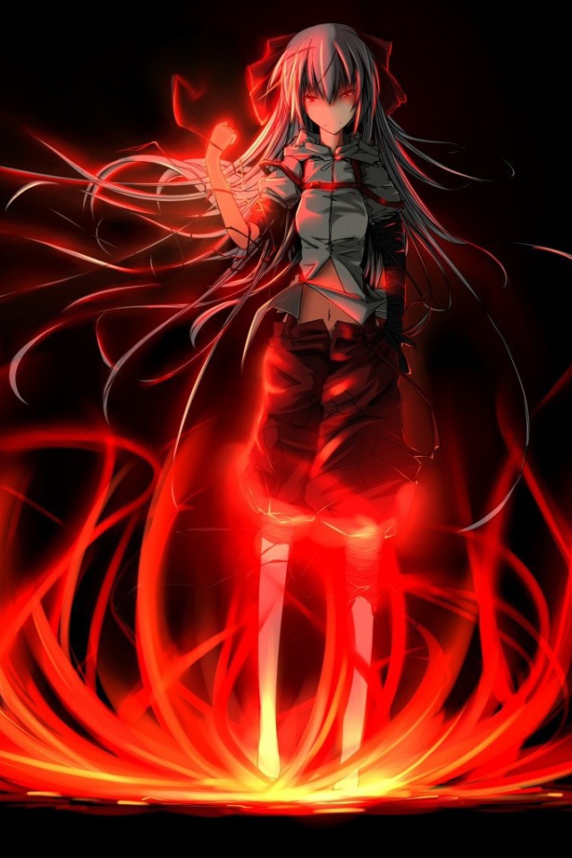 Аниме девочка в пламени