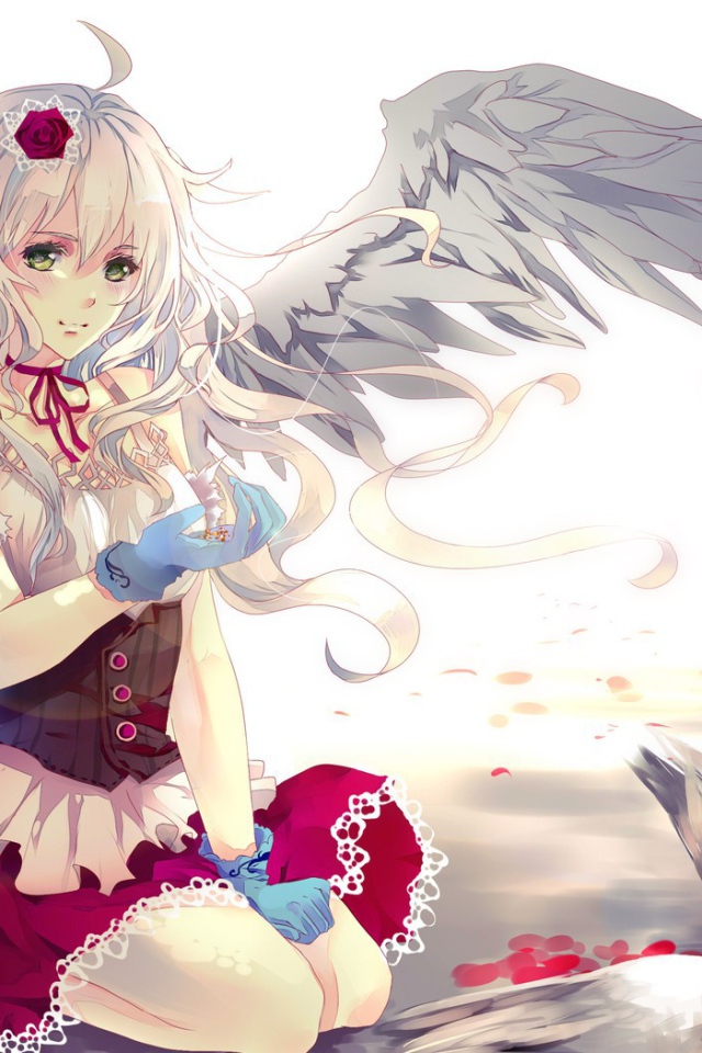 Девочка кормит птиц