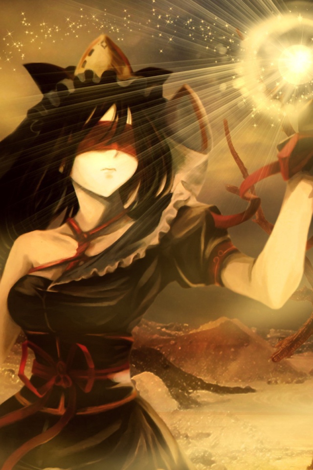 Девушка с огненным шаром